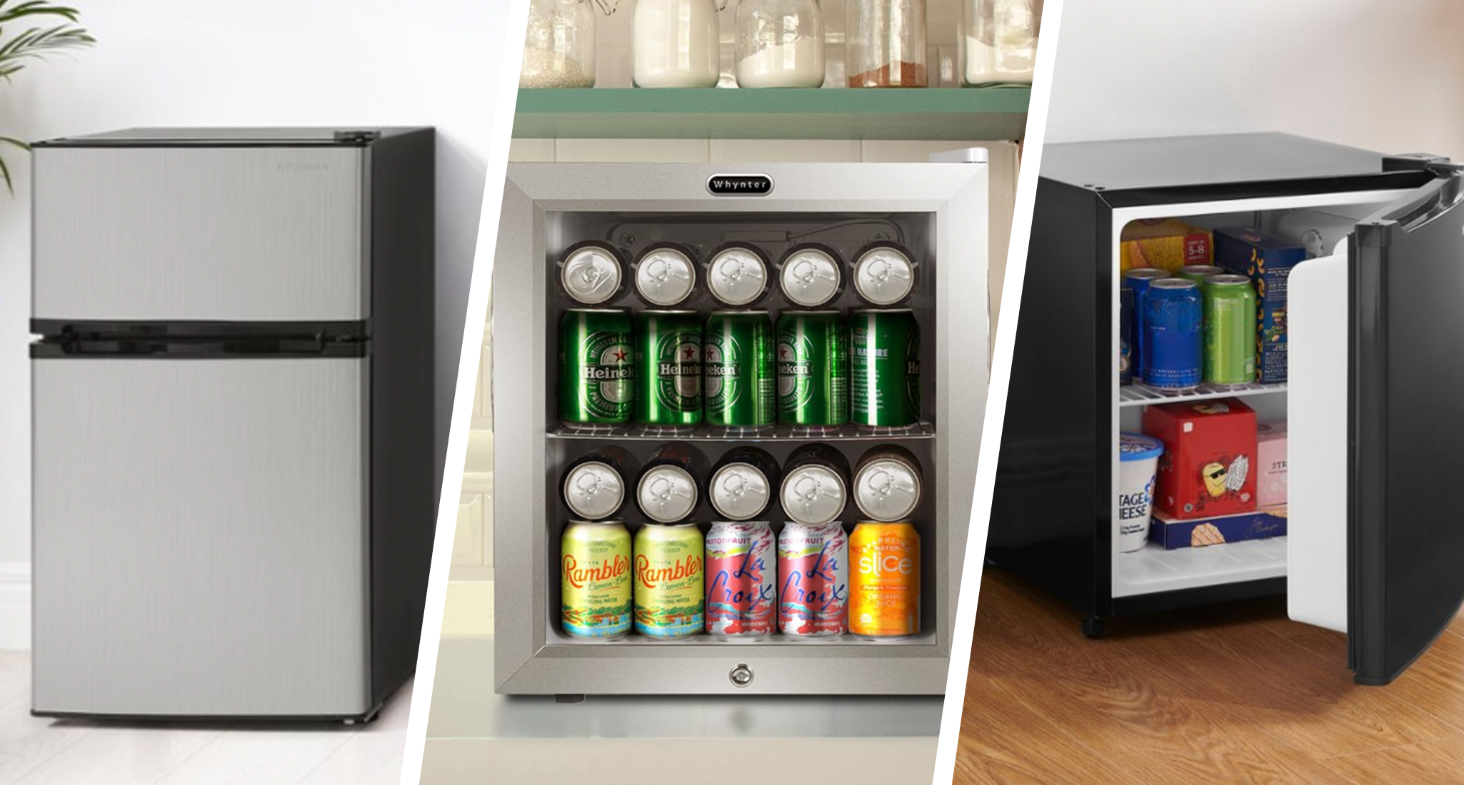 EUHOMY 3.2 Cu Ft Two-Door Mini Fridge with Freezer